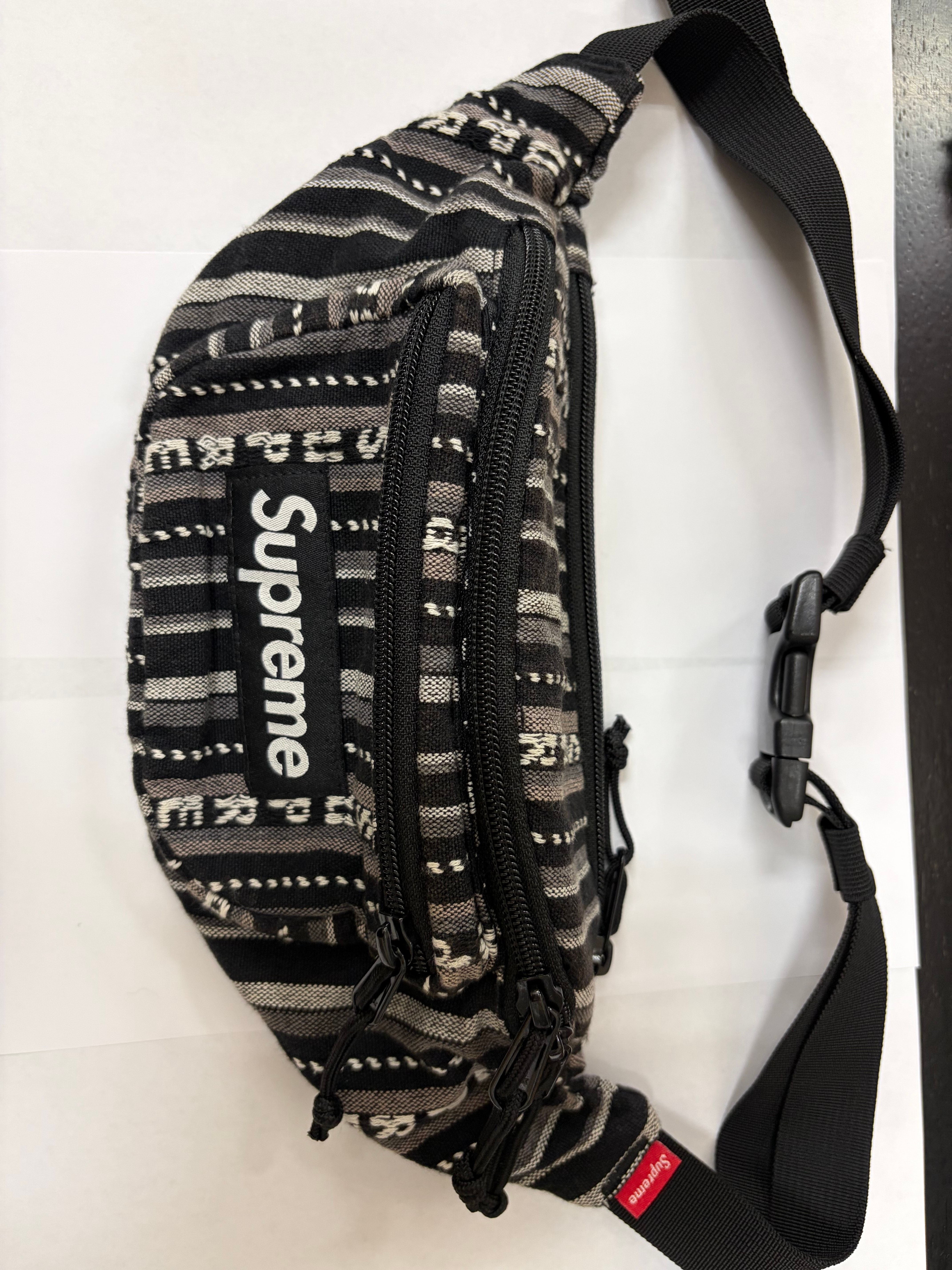 Supreme Woven Stripe Waist Bag 