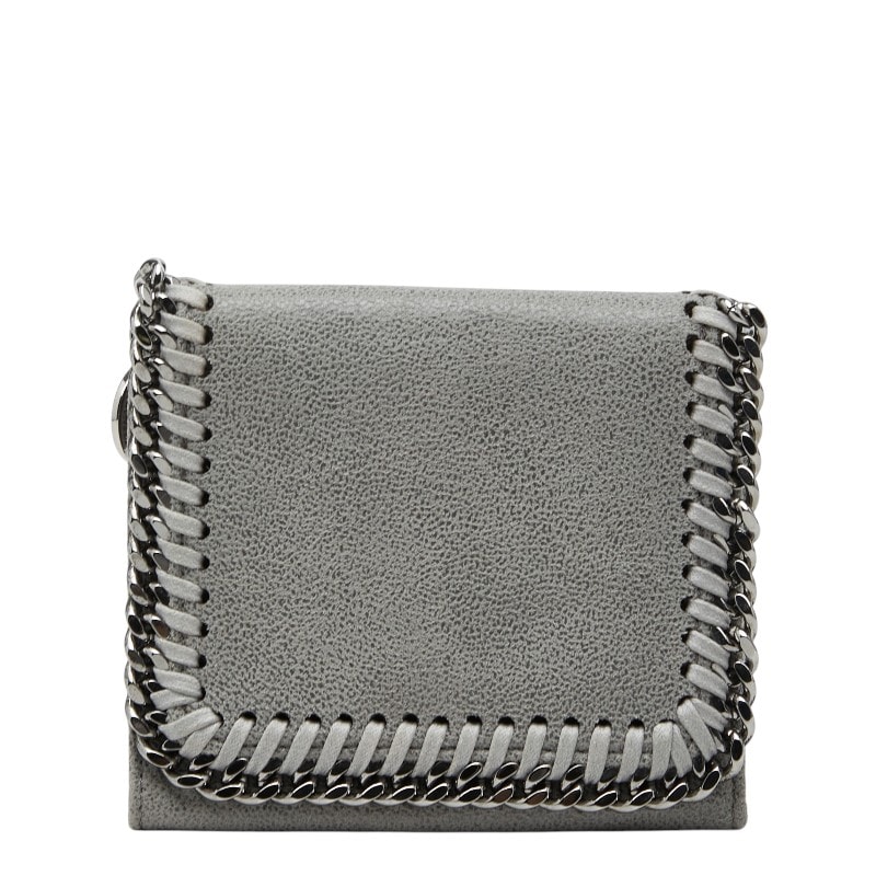 ステラマッカートニー ファラベラ 三つ折り財布 グレー ポリエステル レディース Stella McCartney 【中古】