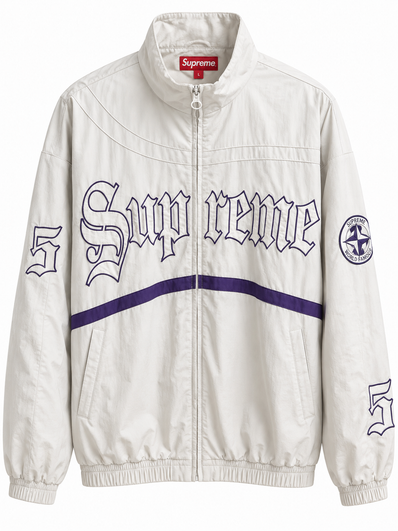 Supreme Old English Track Jacket "White"