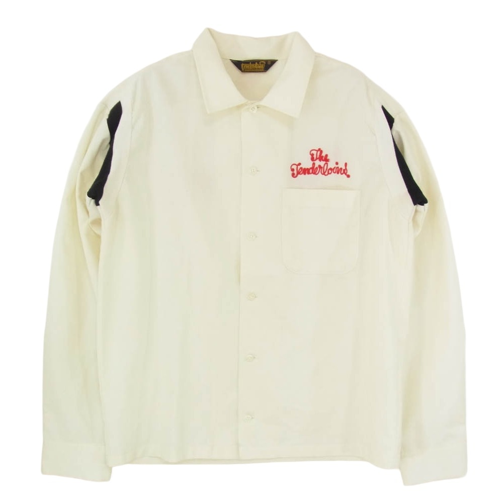 TENDERLOIN テンダーロイン T-BOWL SHT L/S 刺繡 ボーリング 長袖 シャツ オフホワイト系 S【中古】