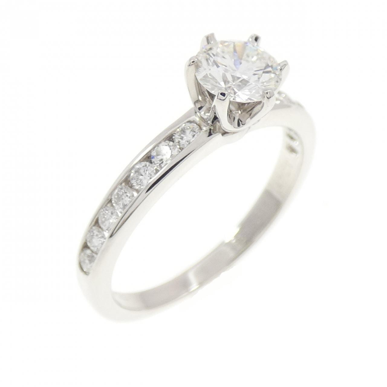 ティファニー ソリティア チャネルセッティング リング 0.47CT I VS1 3EXT