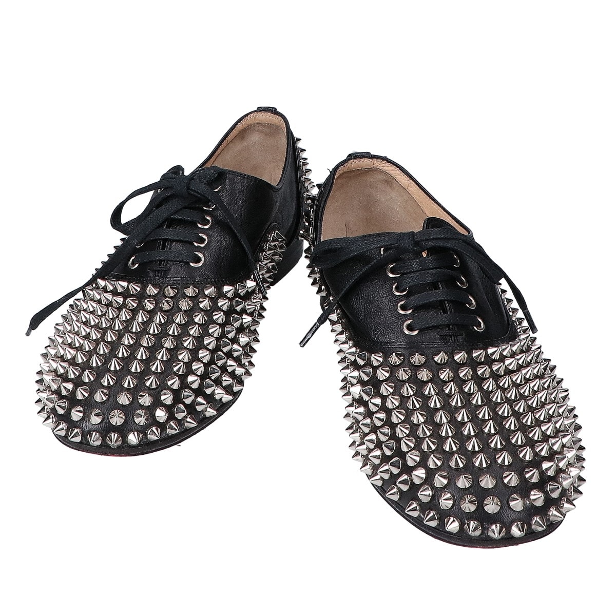 クリスチャンルブタン FREDDY FLAT NAPPA スタッズ フラット レザーシューズ 38