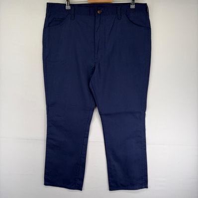 古着 ディッキーズ Dickies パンツ ワークパンツ 5ポケット ジッパーフライ ワンポイント タロンジップ w40 L30 ネイビー系 メンズ