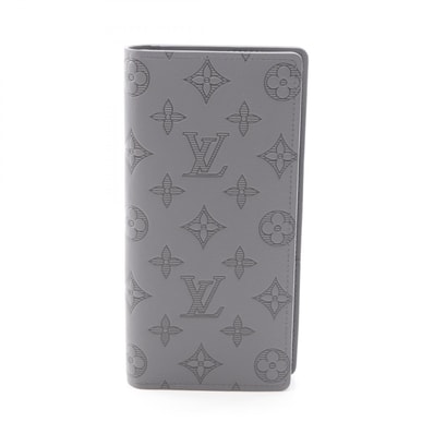 ルイ・ヴィトン LOUIS VUITTON ポルトフォイユブラザ 二つ折り長財布 財布 レザー モノグラム・シャドウ グレー メンズ グレー系 M81335 【中古】
