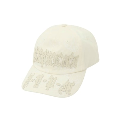 【中古】シュプリーム Supreme 2025年春夏 Leather Applique 6-Panel コットン ベースボールキャップ オフホワイト【サイズONE(58cm)】【メンズ】