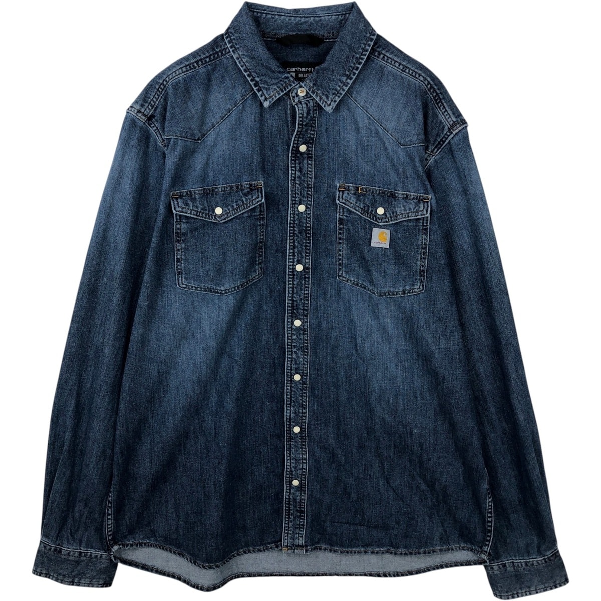 D (傷や汚れあり)】古着 カーハート Carhartt RELAXED FIT 長袖 デニム