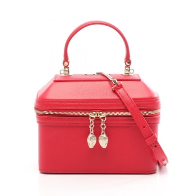 ブルガリ BVLGARI セルペンティ ジュエリーボックス 2WAY ハンドバッグ バッグ レザー レディース レッド系 【中古】