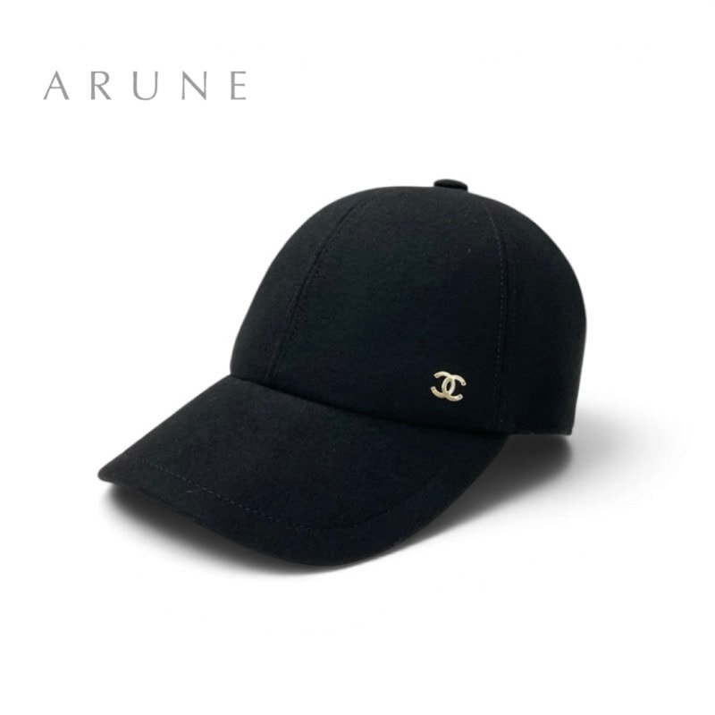 シャネル CHANEL キャップ 帽子 ブラック ゴールド ココマーク