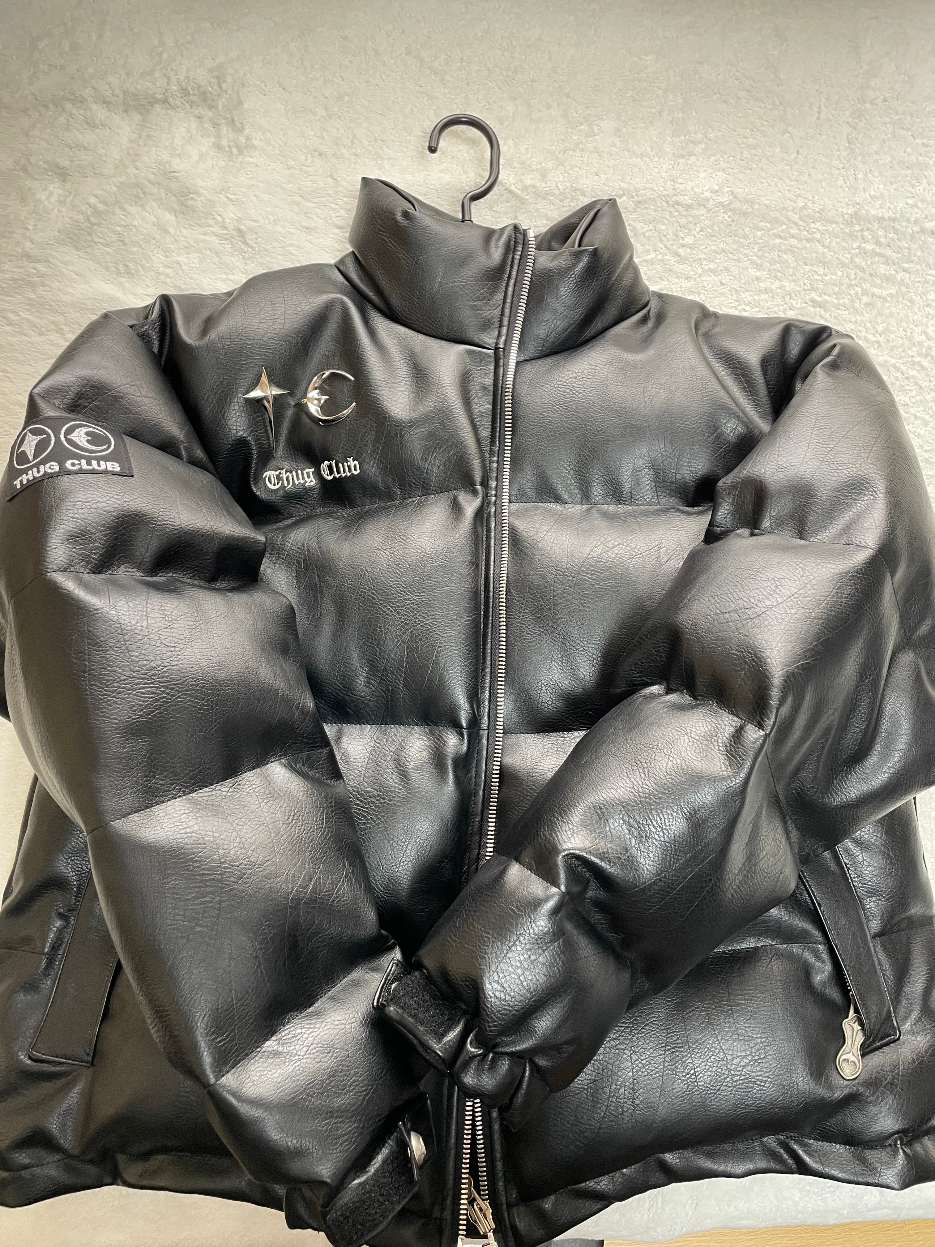 未使用に近い】サグクラブ TC レザー パファー ジャケット