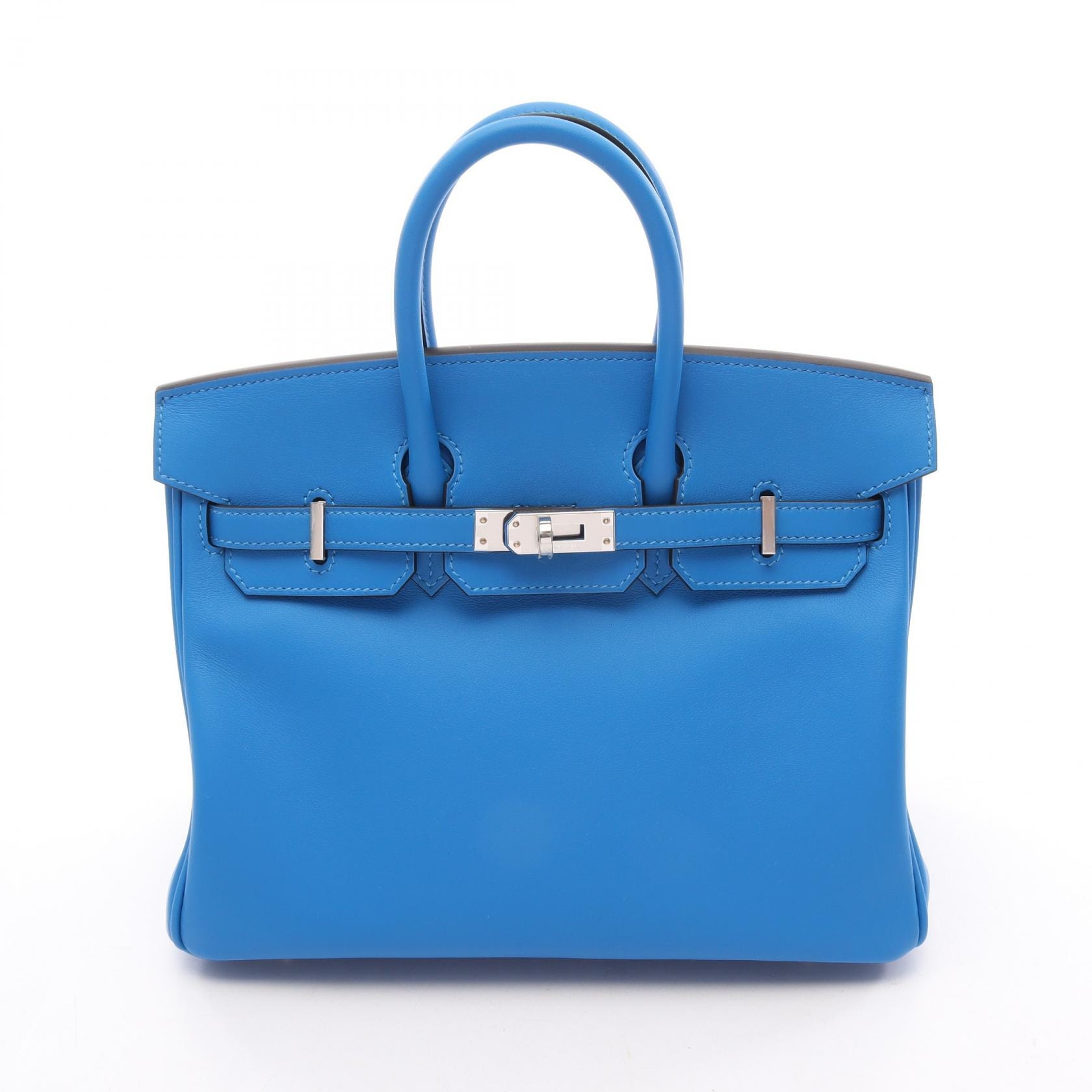 エルメス HERMES バーキン25 ニューブルーイドラ ハンドバッグ バッグ ヴォースイフト ヴォースイフト レディース ブルー系 【中古】