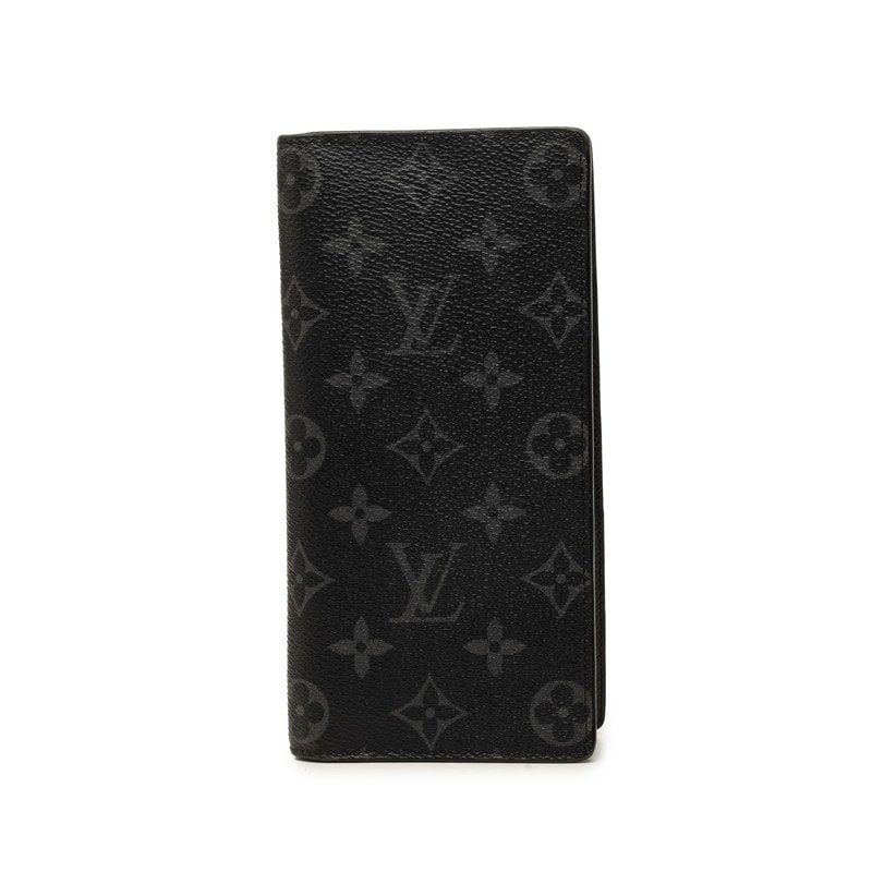 ルイ ヴィトン モノグラム エクリプス ポルトフォイユ ブラザ 長財布 M61697 ブラック PVC レザー メンズ LOUIS VUITTON 中古
