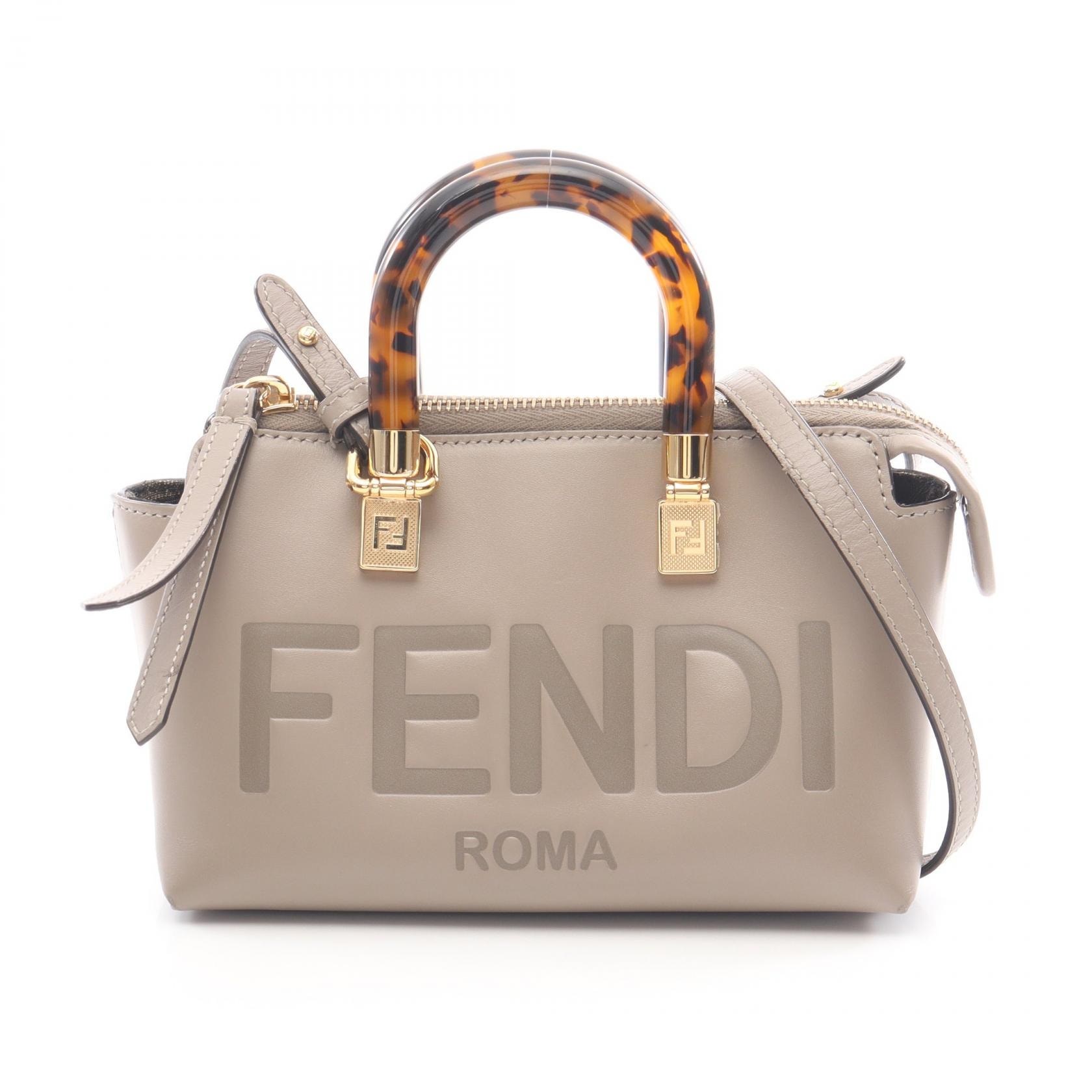 フェンディ FENDI バイザウェイ ミニ ハンドバッグ バッグ レザー レディース ベージュ系 8BS067 ABVL 【中古】