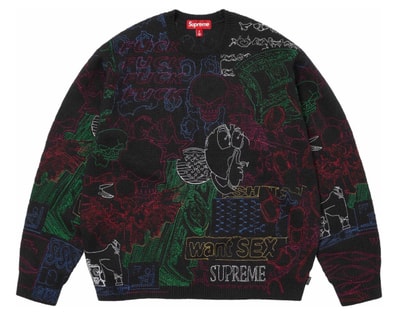 Supreme Collage Embroidered Sweater "Black"