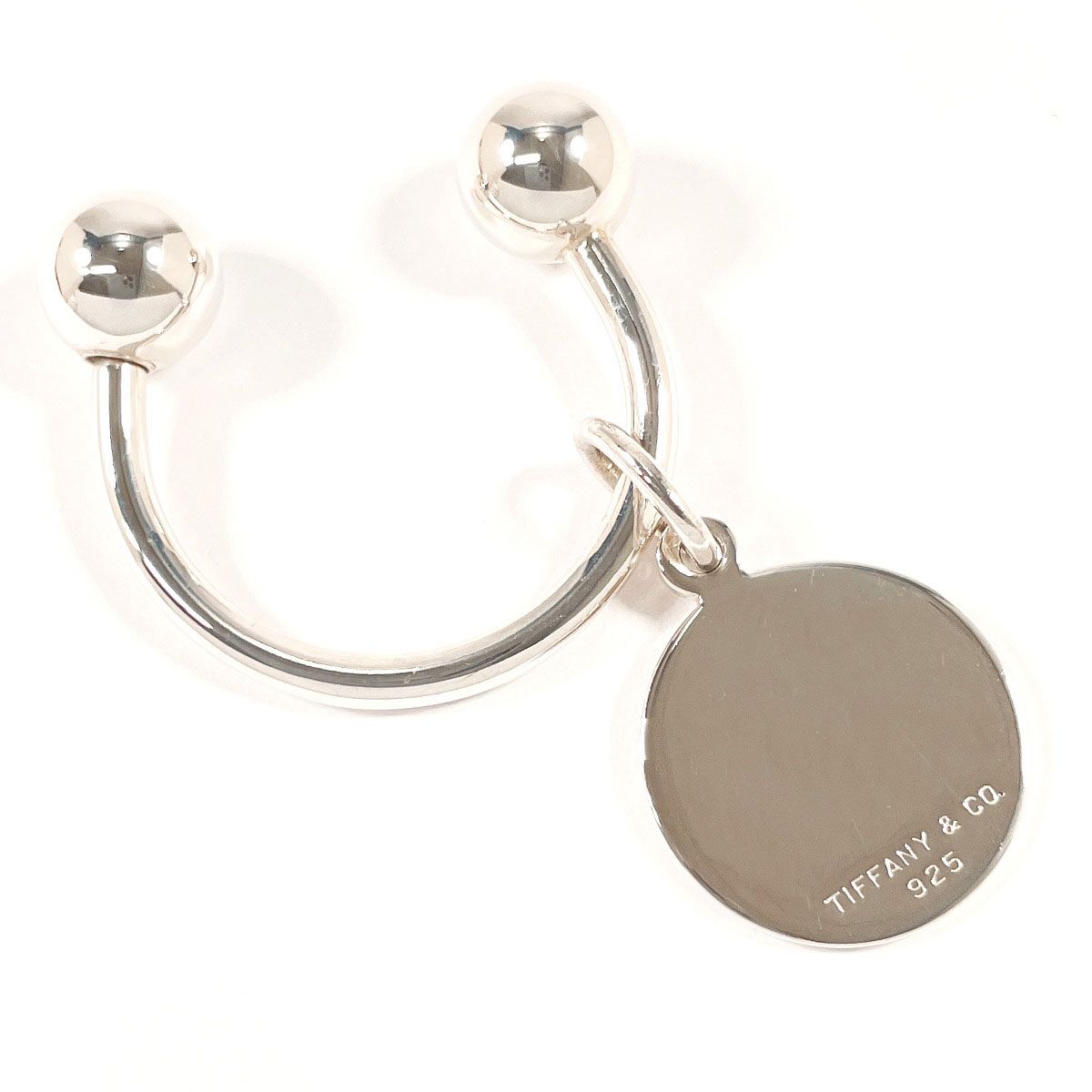 ティファニー キーホルダー ラウンド タグ キーリング   シルバー