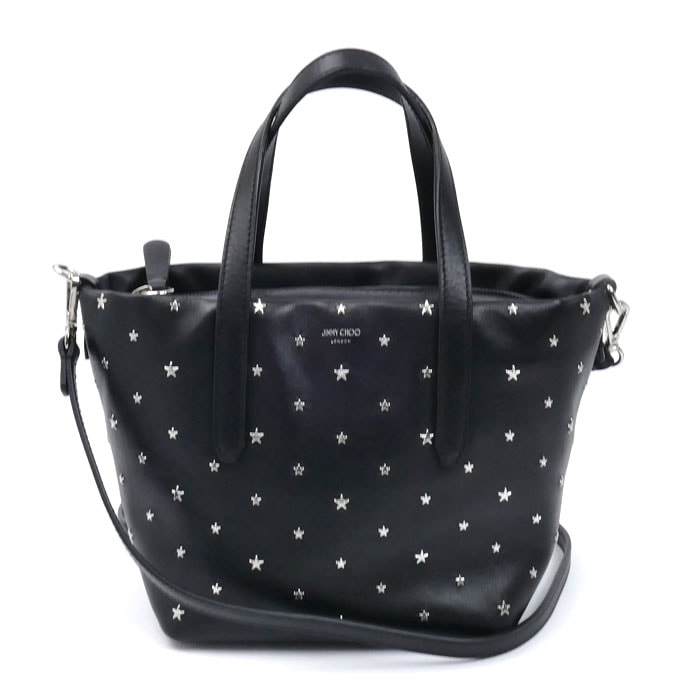 JIMMY CHOO ジミーチュウ ミニ ピムリコ 2Wayショルダーバッグ ブラック レディース【中古】【美品】
