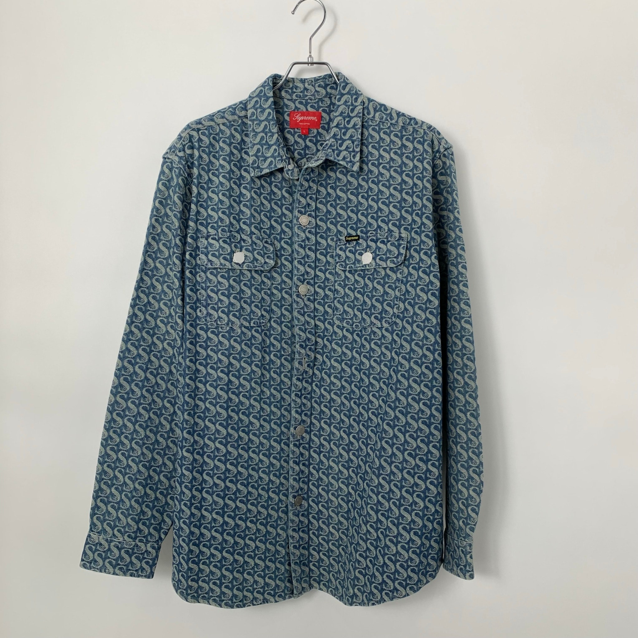 Supreme Monogram Denim Shirt "Blue"