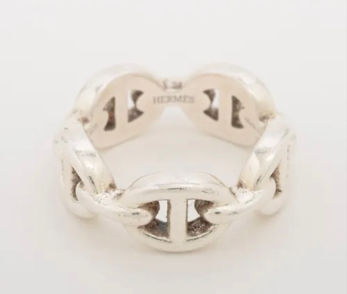 Hermes Chaine D'ancre Enchainee Ring PM "Silver"