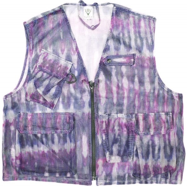 South2 West8 サウスツーウェストエイト S2W8 日本製 Mesh Bush Vest - Poly Heavyweight Mesh メッシュブッシュシャツ GL798 M TIE DYE(パープル) ジレ タイダイ フィッシングベスト トップス