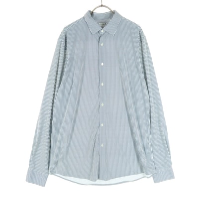 美品 ZARA ザラ ストライプ柄 長袖 シャツ L ネイビー系