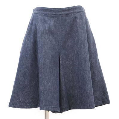 【美品】 フォクシー ニューヨーク デニム 40536 ショート ストレッチ パンツ レディース インディゴ 42 FOXEY NEW YORK