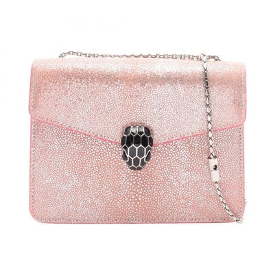 ブルガリ BVLGARI セルペンティ フォーエバー ショルダーバッグ バッグ レザー レディース ピンク系 / シルバー系 【中古】