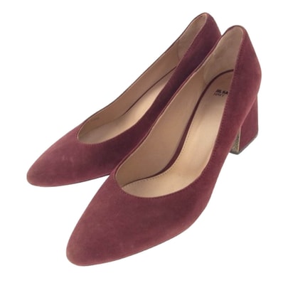 JIL SANDER ジルサンダー パンプス NAVY ベロア パンプス ヒール エンジ系 38【中古】