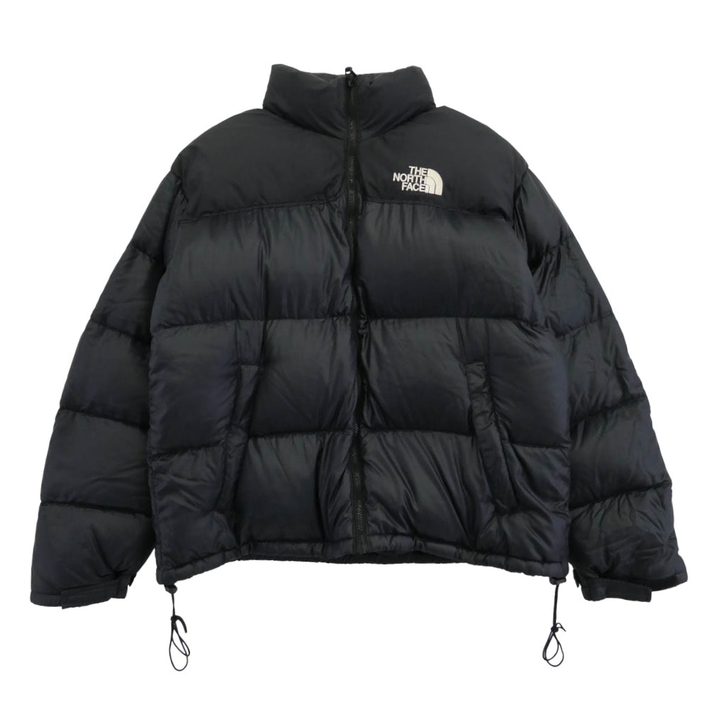THE NORTH FACE ノースフェイス ダウンジャケット NF002YO 90s ヴィンテージ NUPSTE JACKET ヌプシ ダウン ジャケット ジップ アップ アウター ブラック系 XL【中古】