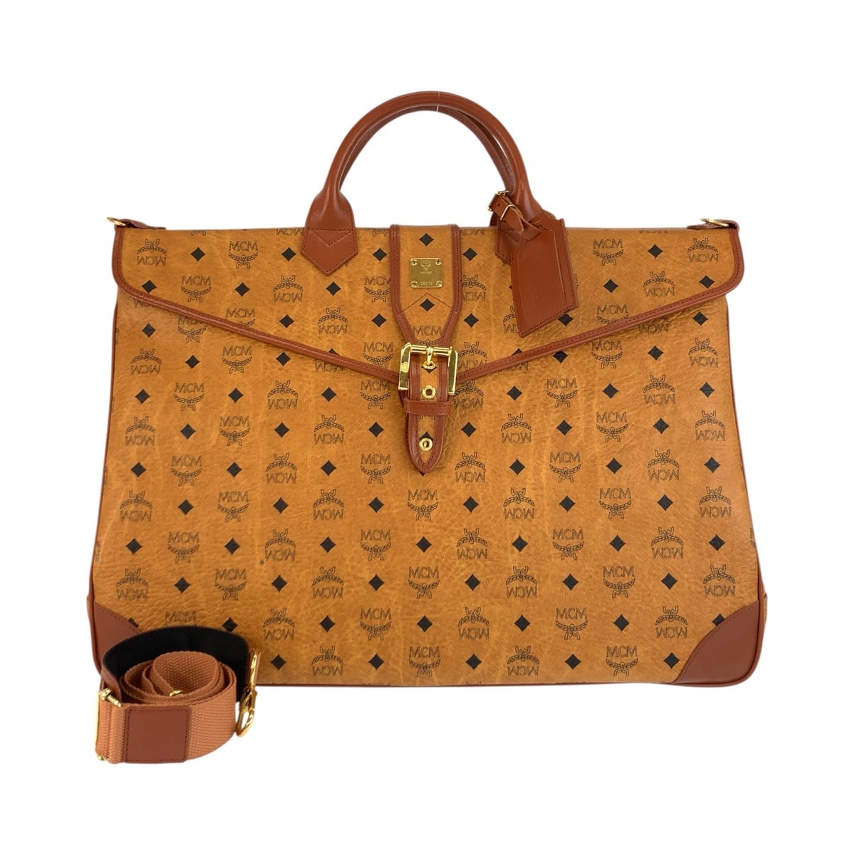超美品 MCM エム シー エム ヴィンテージ ヴィセトス ブラウン コニャック ゴールド金具 レザー ボストンバッグ ショルダーバッグ 2WAY 602499 【中古】