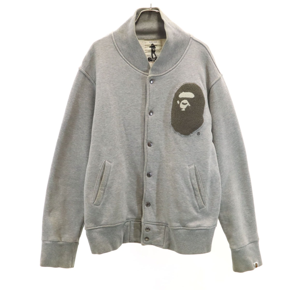 A BATHING APE アベイシングエイプ 日本製 スウェット スタジャン M グレー 裏起毛