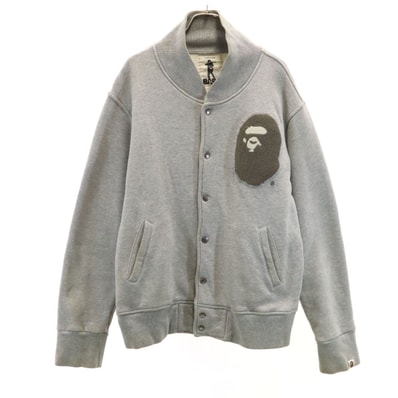 A BATHING APE アベイシングエイプ 日本製 スウェット スタジャン M グレー 裏起毛