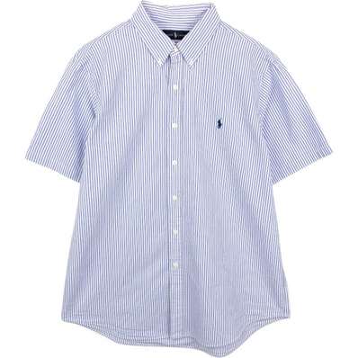 古着 ラルフローレン Ralph Lauren シアサッカー 半袖 ボタンダウン ストライプシャツ メンズXL相当/eaa665072