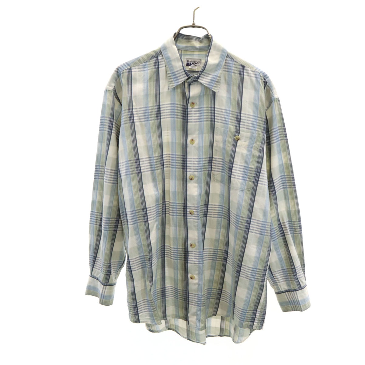 Burberrys バーバリーズ 90s オールド チェック柄 長袖 コットンシャツ M アイボリー