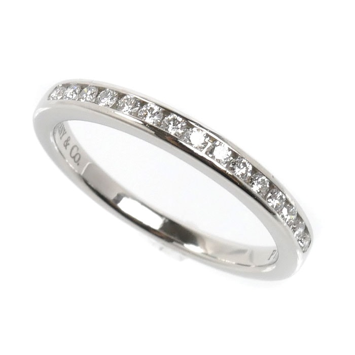 TIFFANY&Co. ティファニー Pt950プラチナ チャネルセッティング リング・指輪 ダイヤモンド 8号 2.9g レディース【中古】【美品】