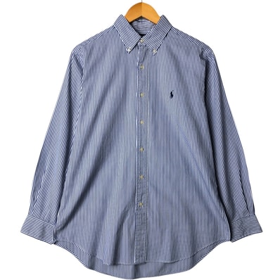古着 ラルフローレン Ralph Lauren CLASSIC FIT クラシックフィット 長袖 ボタンダウンストライプシャツ メンズL相当/eaa575512