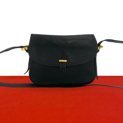 LOEWE ロエベ アナグラム ロゴ レザー ショルダーバッグ ブラック
40392