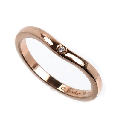 CARTIER カルティエ K18PG ピンクゴールド バレリーナ カーブ ウェディング 3Pダイヤ リング・指輪 B4098650 ダイヤモンド 10号 50 2.3g レディース【中古】【美品】