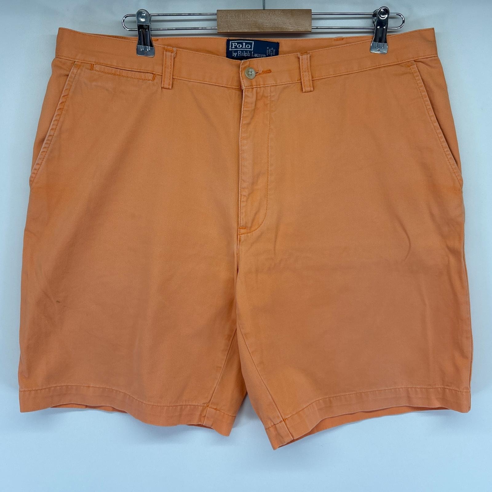 古着 ポロバイラルフローレン Polo by Ralph Lauren ショートパンツ ポロチノ ハーフ 短パン ワンポイントロゴ w38 オレンジ メンズ