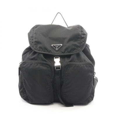 プラダ PRADA TESSUTO リュックサック バックパック バッグ ナイロン レディース ブラック系 1BZ005 【中古】