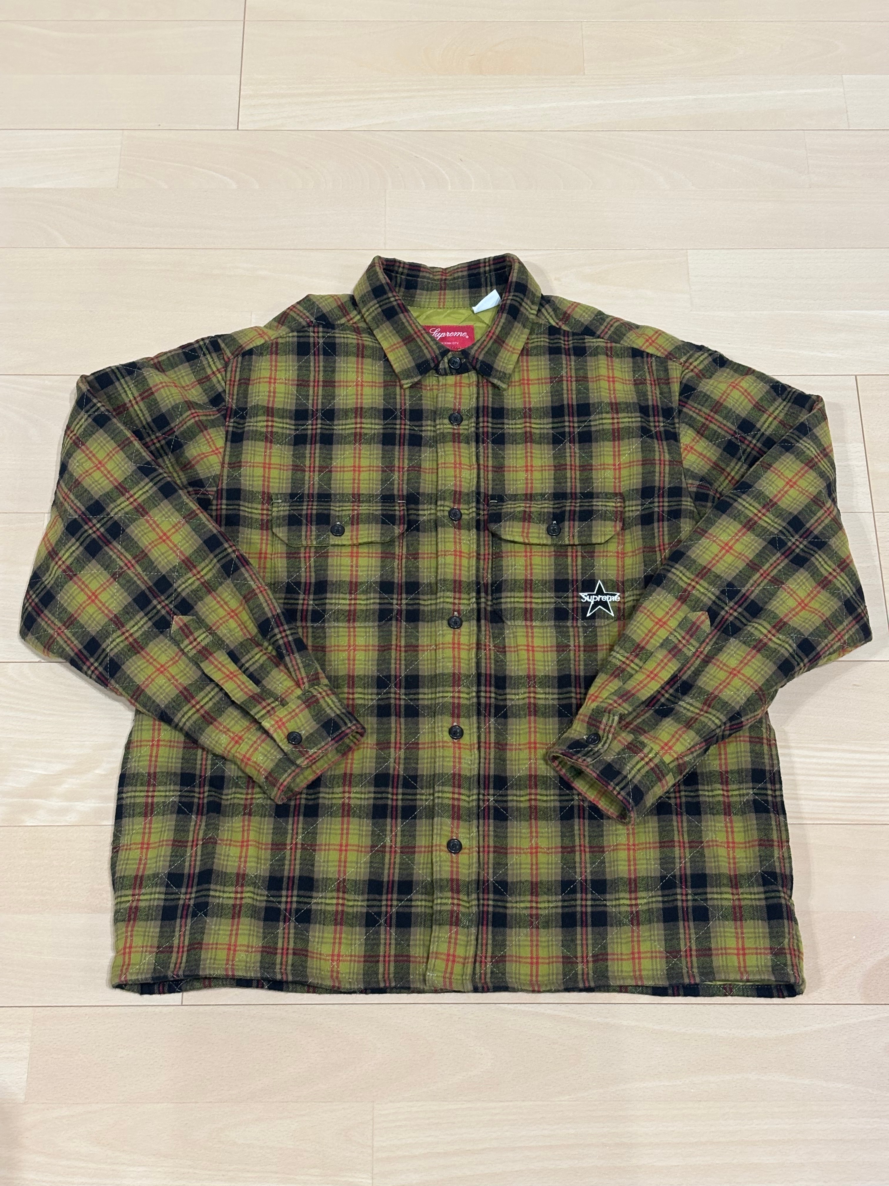 Supreme Quilted Plaid Flannel Shirt "Olive"