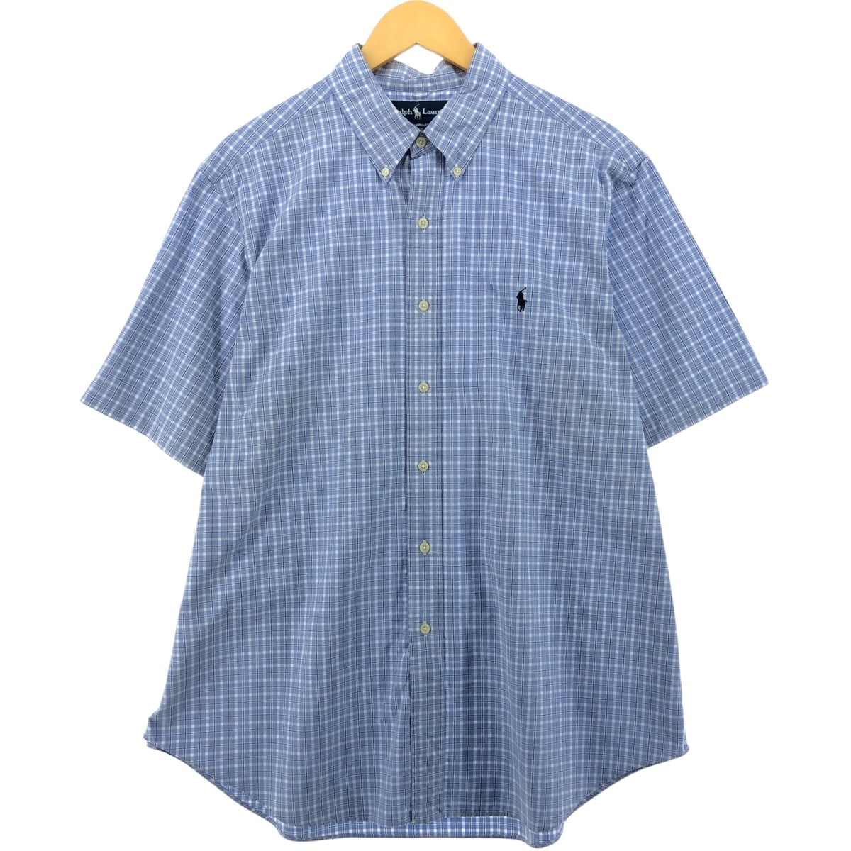 古着 ラルフローレン Ralph Lauren CLASSIC FIT クラシックフィット チェック柄 半袖 ボタンダウン チェックシャツ メンズXL相当/eaa562961