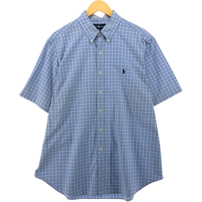 古着 ラルフローレン Ralph Lauren CLASSIC FIT クラシックフィット チェック柄 半袖 ボタンダウン チェックシャツ メンズXL相当/eaa562961