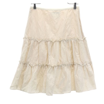 MAX MARA Weekend マックスマーラウィークエンド ミディ丈 ティアードスカート 38 ベージュ系
