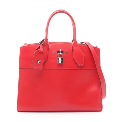 ルイ・ヴィトン LOUIS VUITTON シティ スティーマーMM ハンドバッグ バッグ レザー レッド レディース レッド系 M51027 【中古】