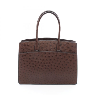 エルメス HERMES ホワイトバスPM エベンヌ ハンドバッグ バッグ オーストリッチ オーストリッチ □G刻印(2003年製造) レディース ブラウン系 【中古】