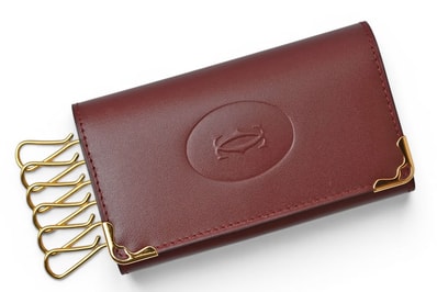 カルティエ キーケース/キーホルダー ヴィンテージ Cartier 6連 マスト ドゥ カルティエ ボルドー 2Cロゴ L300092 【中古】