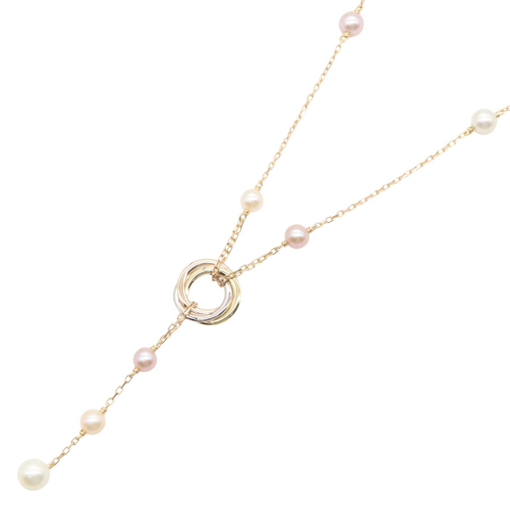 カルティエ CARTIER パール ネックレス ネックレス ジュエリー K18(イエローゴールド) K18WG(ホワイトゴールド) K18PG(ピンクゴールド) / パール レディース ゴールド系 / シルバー系 / ホワイト系 【中古】