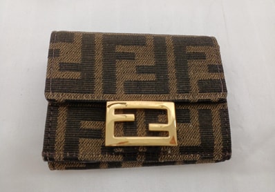 FENDI Micro Tri-Fold Wallet Fabric "Brown"