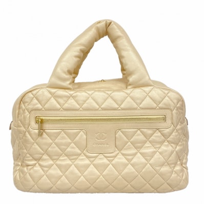 【6dc2929】シャネル トートバッグ コココクーン レザー シャンパンゴールド シャンパンゴールド金具【中古】レディース