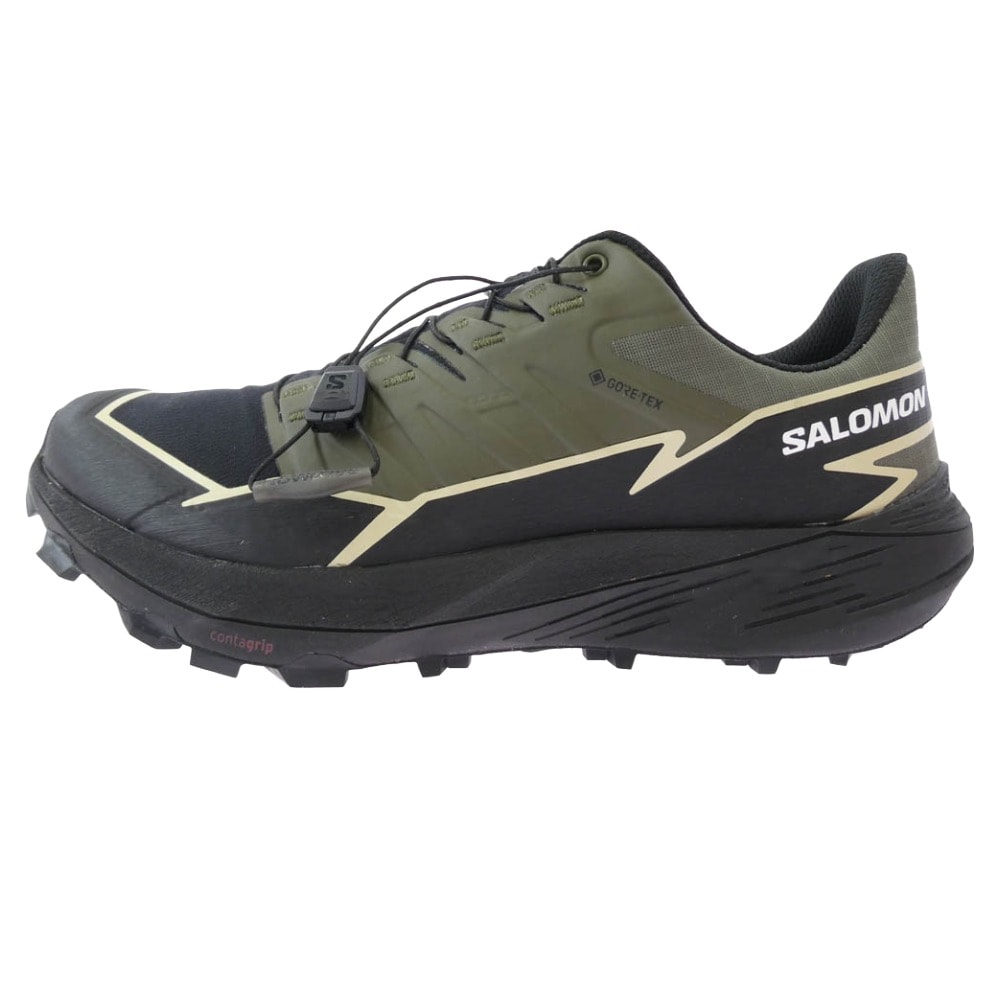 salomon サロモン スニーカー 473834 THUNDERCROSS GTX サンダークロス ゴアテックス スニーカー カーキ系 ブラック系 26cm【極上美品】【中古】