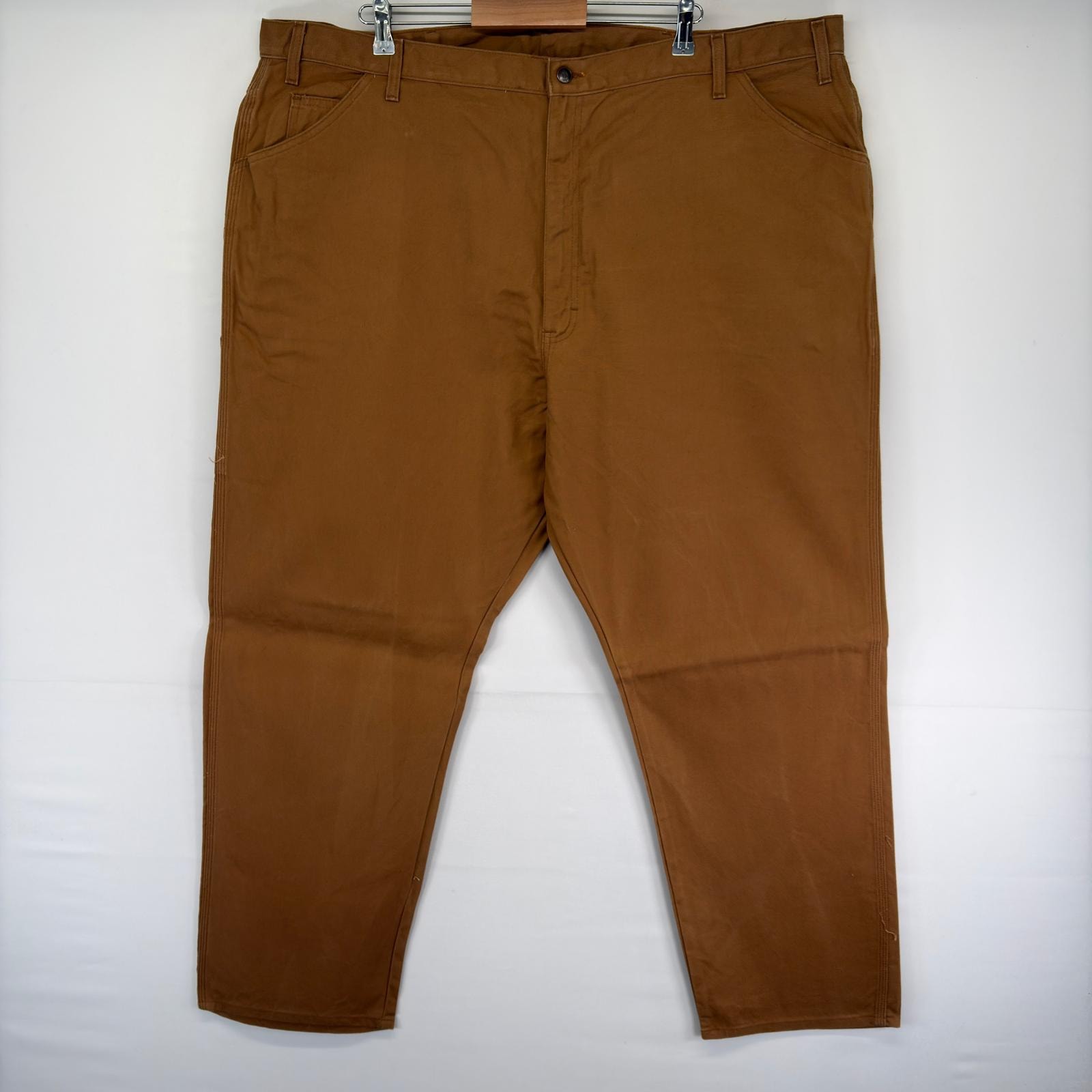 古着 ディッキーズ Dickies ダック パンツ ハンマーループ 大きいサイズ スパナポケット ジッパーフライ w50 L32  ブラウン系 メンズ